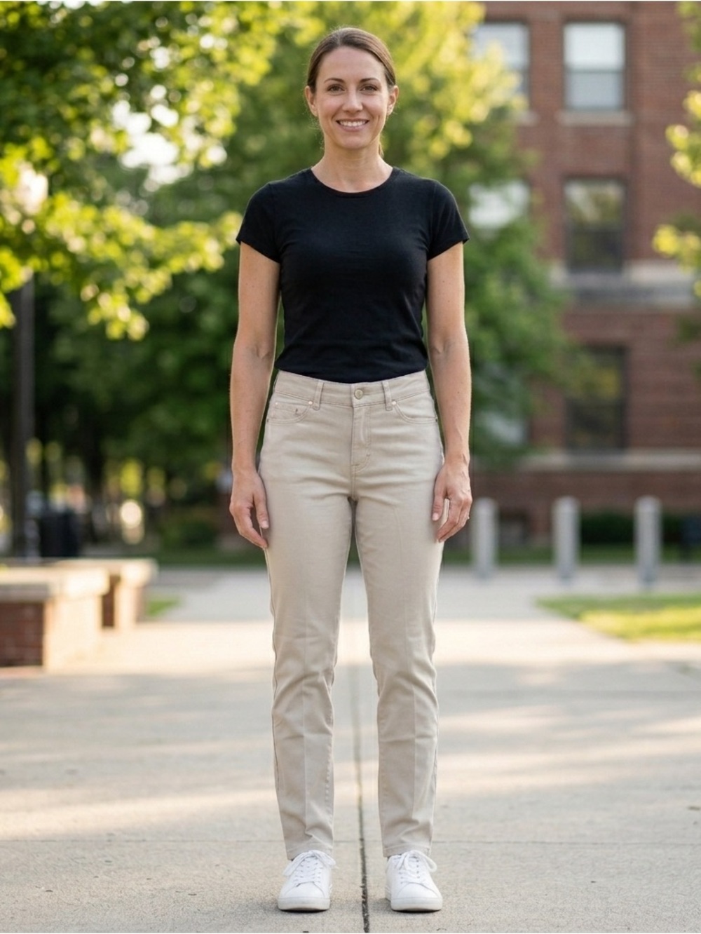 Charter Club Jeans Womens 8P Beige Khaki Modern Slim Pants Petite Stretch Soft